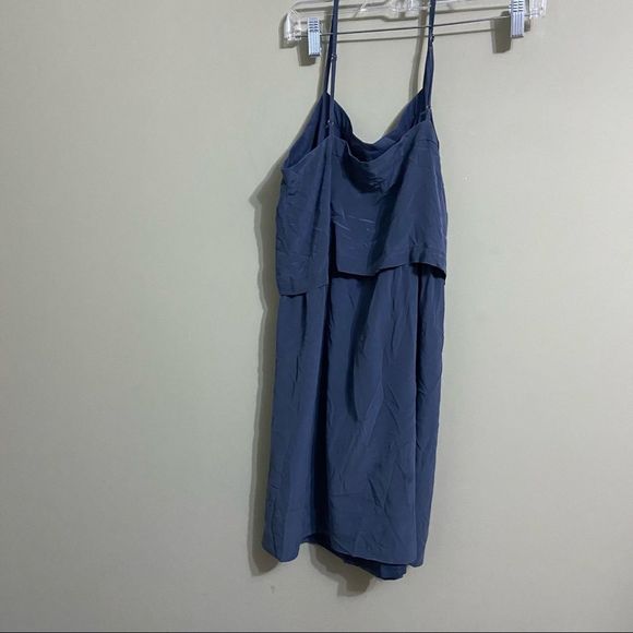 Madewell Silk Overlay Cami Mini Dress Blue Gray - Picture 3 of 5
